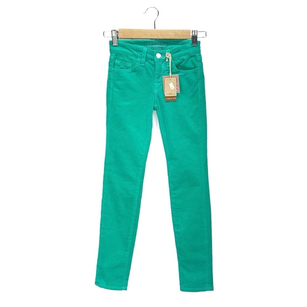 J Brand Corduroy Skinny Jeans Girl’s Size 8 Palm Green Pants Cords New NWT